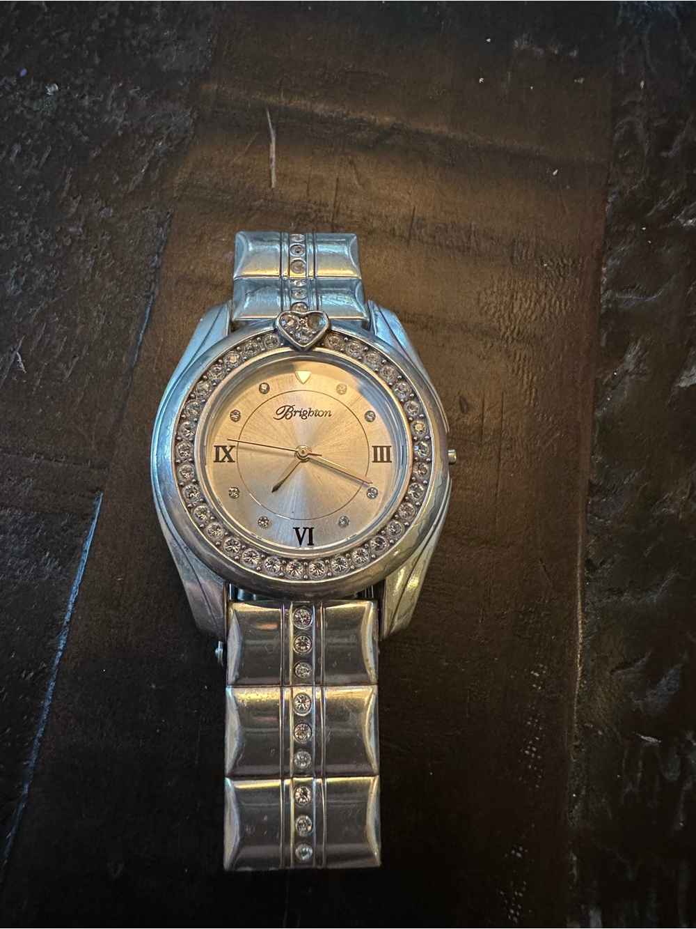 Brighton Silver-Tone Crystal Accent Women's Watch